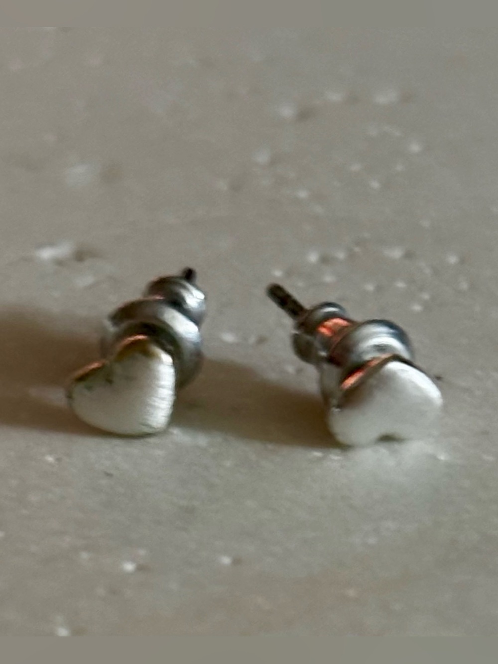 Tiny Sterling Silver Heart Stud Earrings